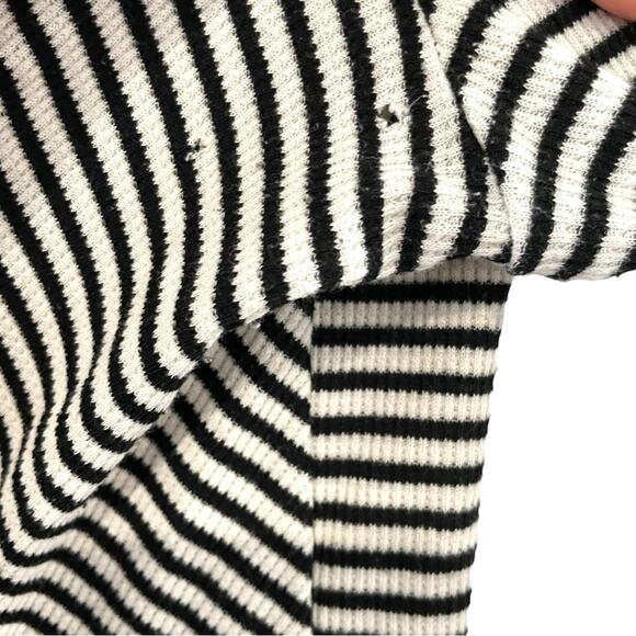 Splendid Long Line Open Cardigan Size Medium Black White hooded Ribbed - Picture 6 of 9